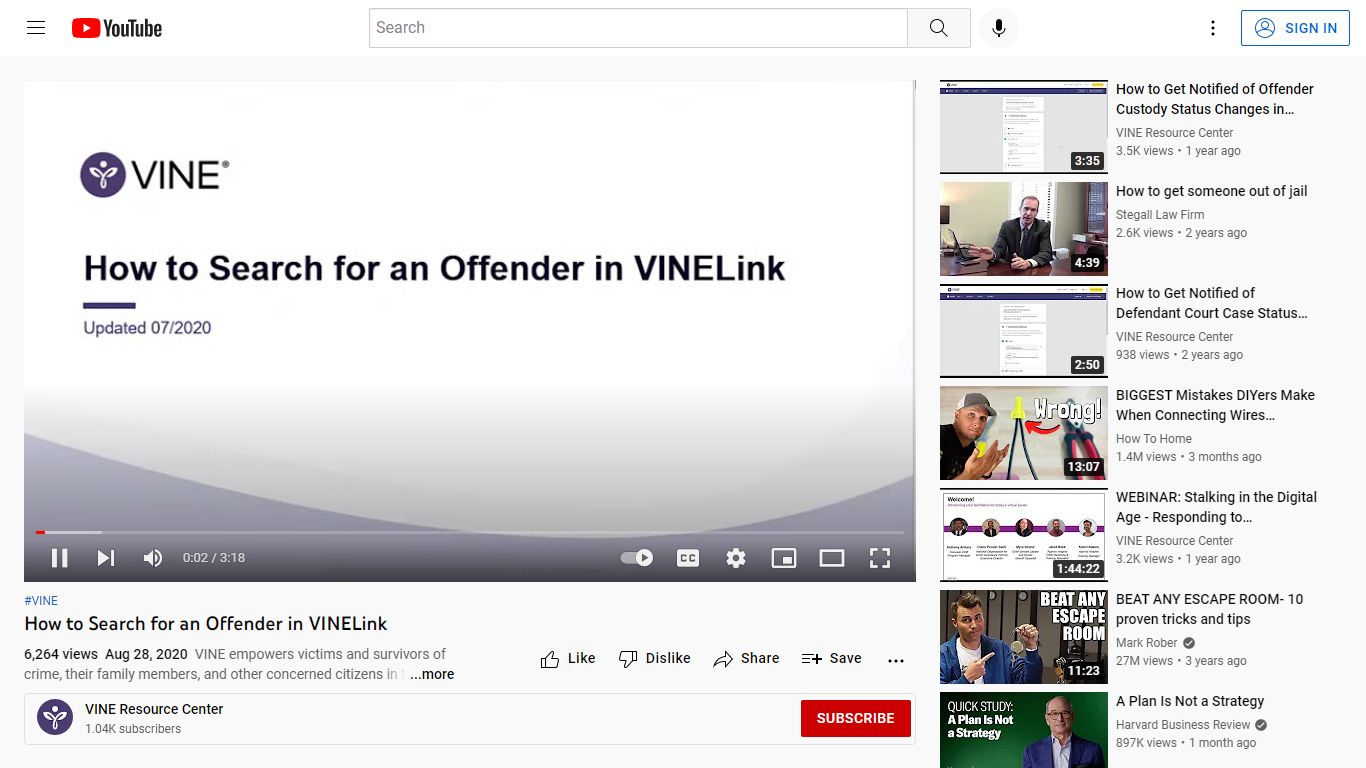 How to Search for an Offender in VINELink - YouTube